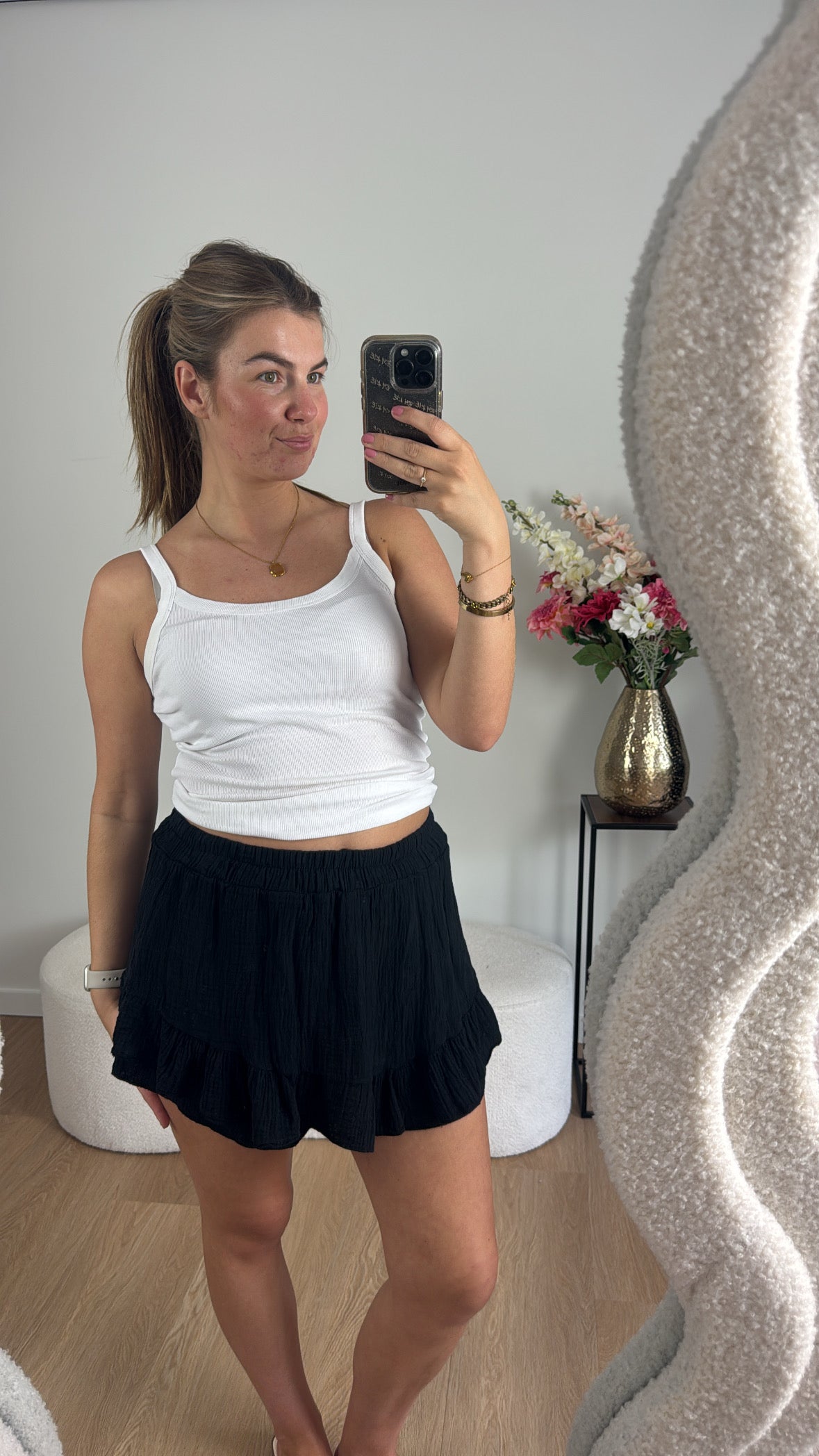 Lilly Katoenen Skort Black