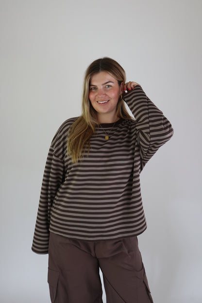 Ambika Striped Sweater Brown/Taupe