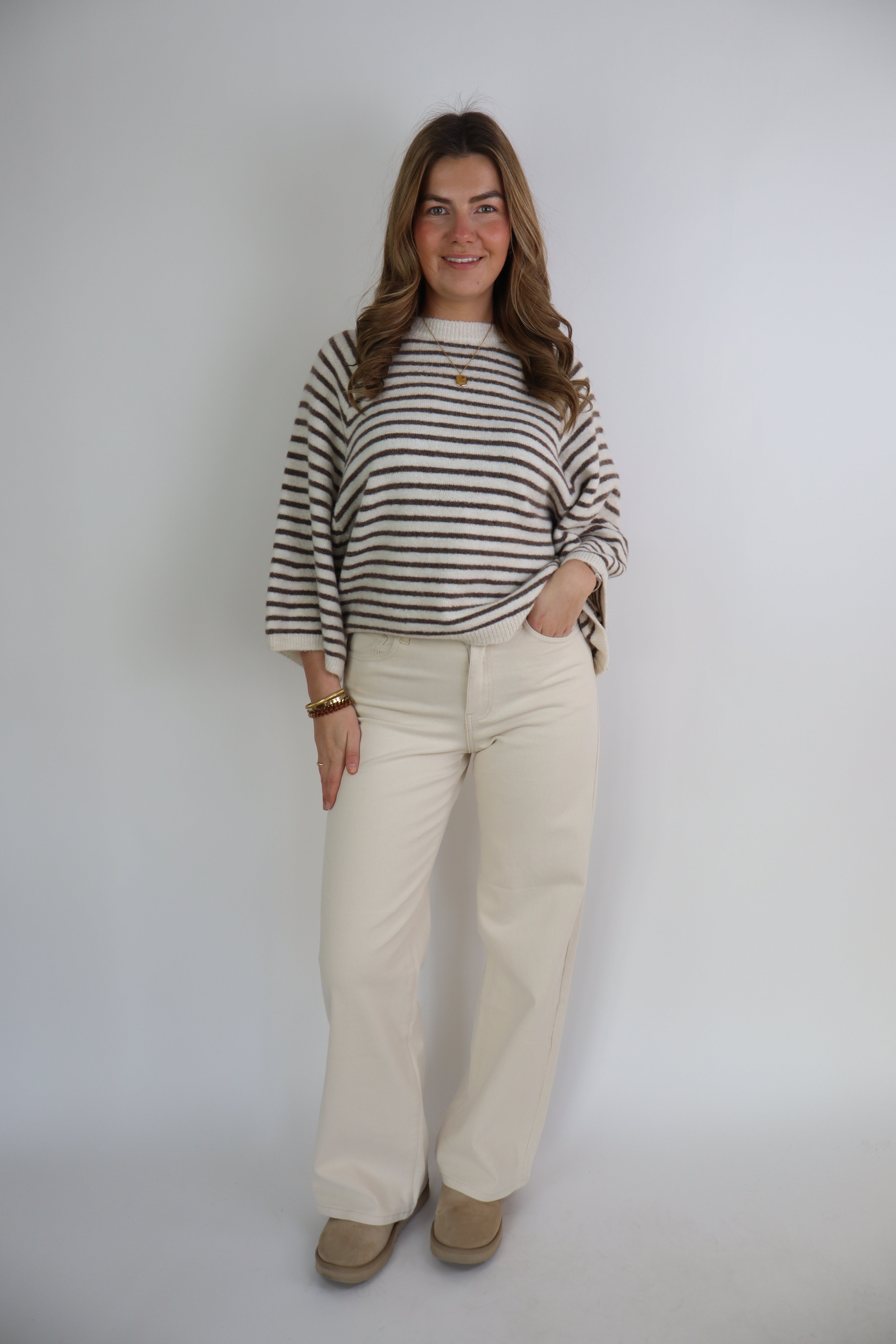 Laulia Dad Fit Jeans Beige T6066