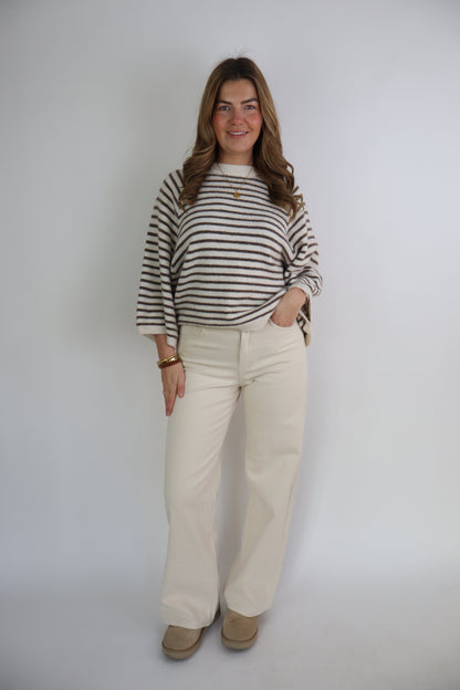 Laulia Dad Fit Jeans Beige T6066