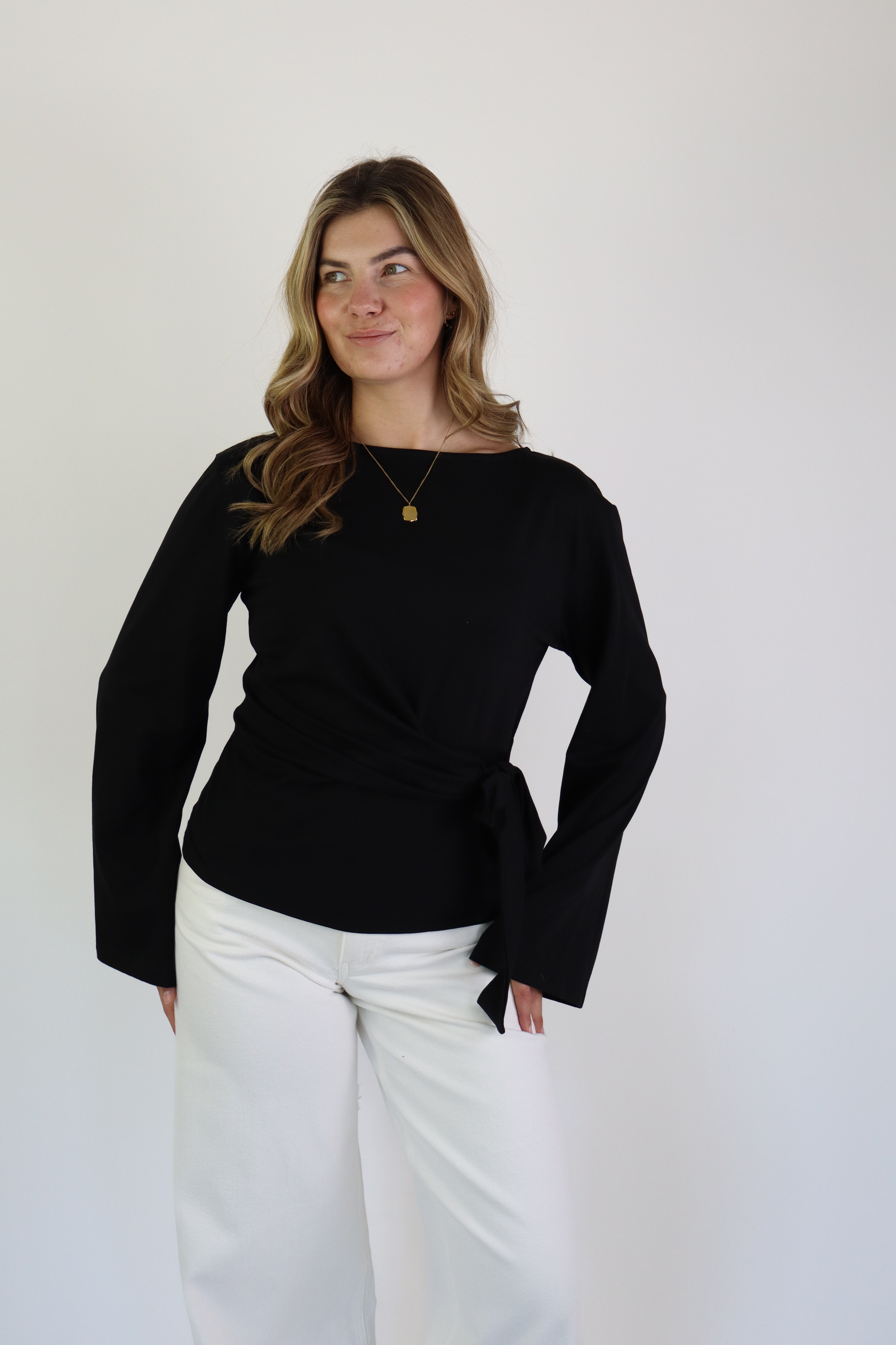 Yoëlle Long Sleeve Top Black