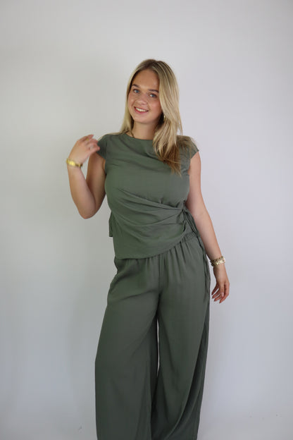Sabrina Two Piece Set Army Green
