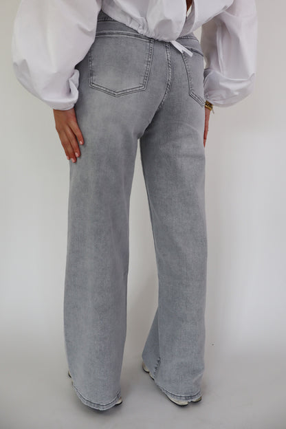 LAULIA DAD FIT JEANS GREY T6078-4
