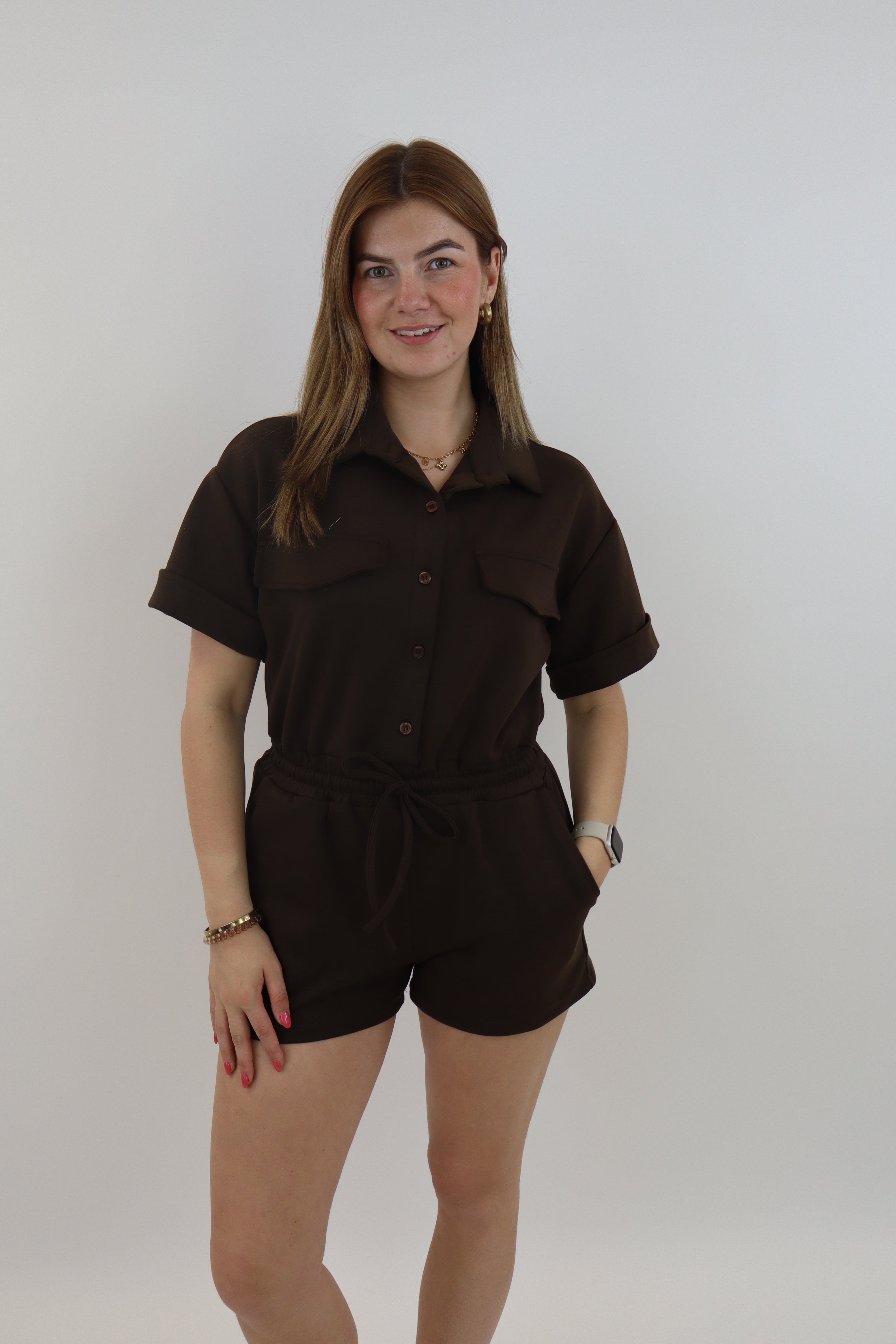 Marie Jogging Playsuit Bruin
