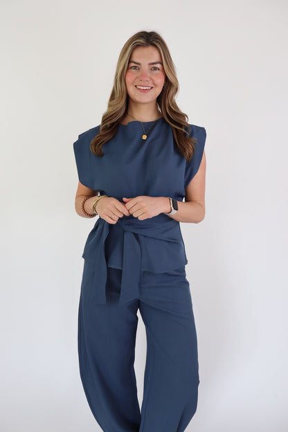 NINA BALLOON PANTALON DENIM BLUE