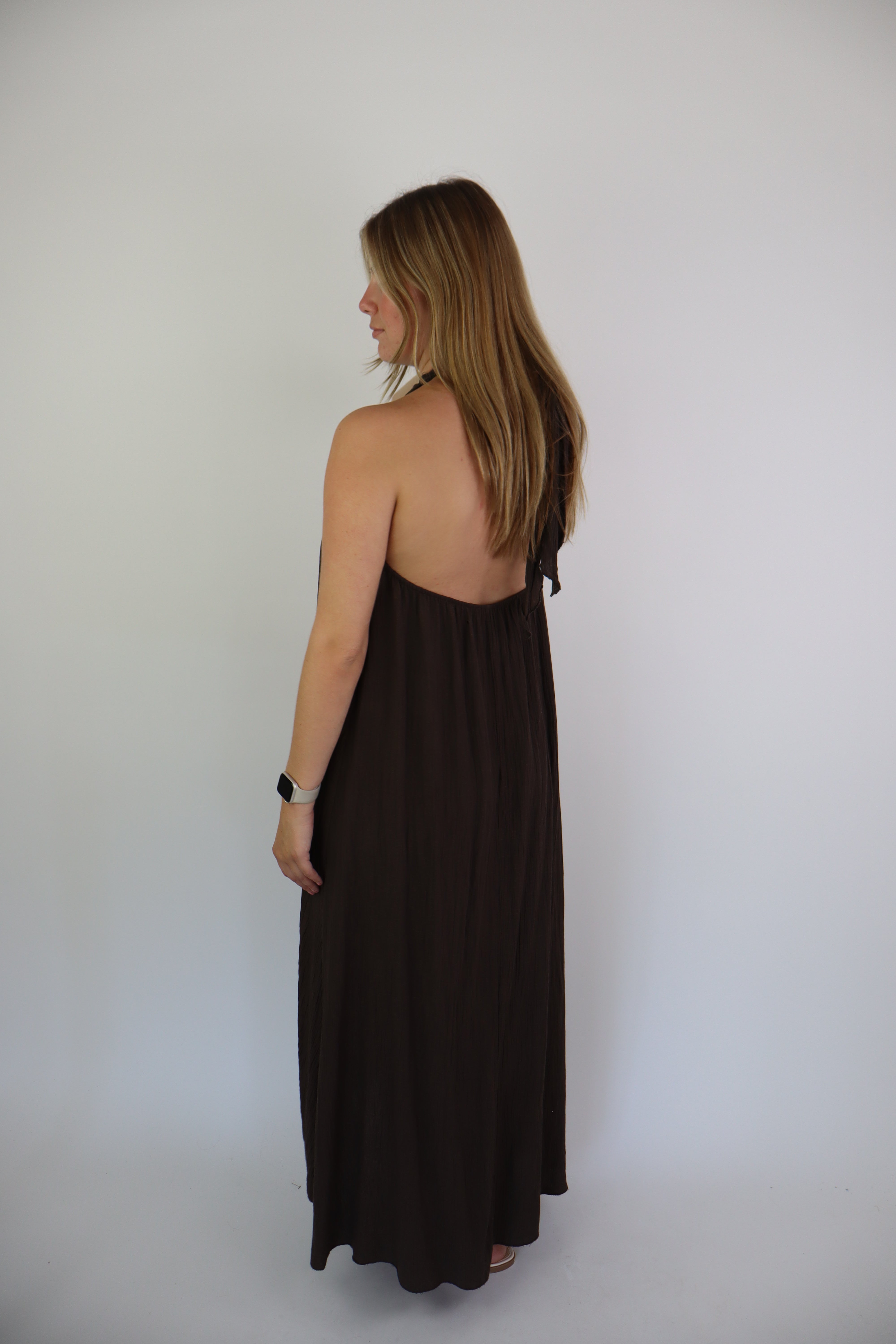 Roma Maxi Dress Brown