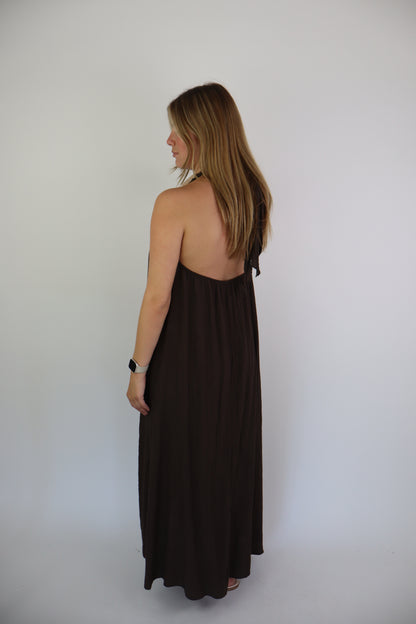 Roma Maxi Dress Brown