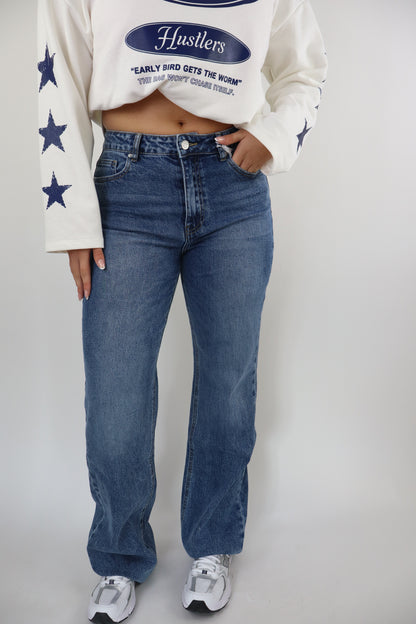 Maud Tall Wide Leg Jeans Dark Blue W3636-2