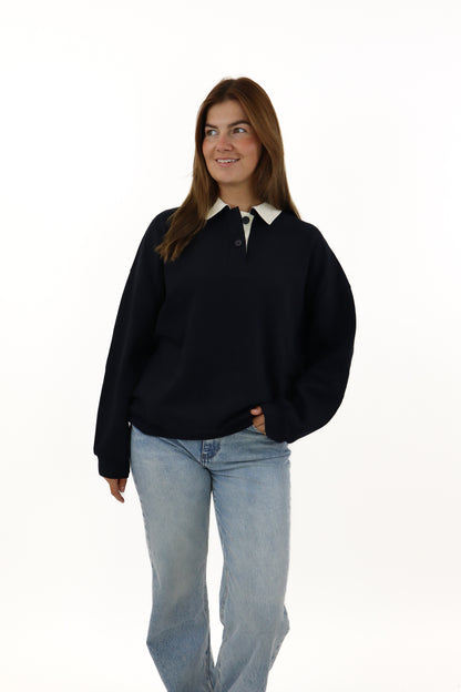 Kyana Polo Sweater Navy Blue