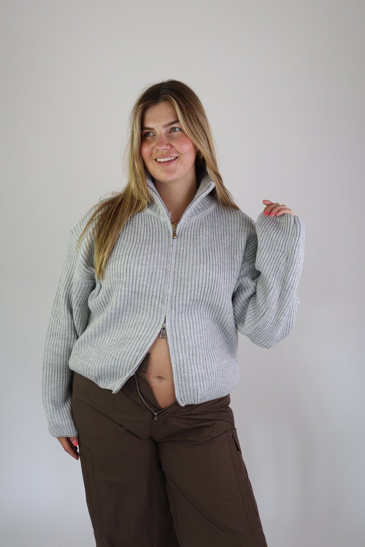 Lana Zip Vest Grey
