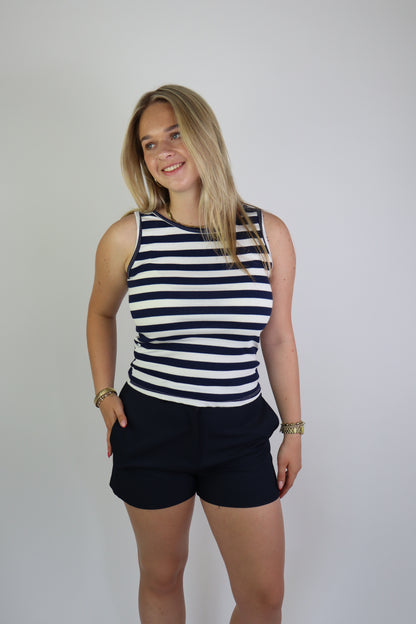 Ambika Striped Top Navy