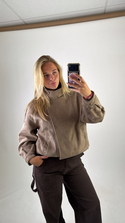 Naya Suede Jacket Taupe