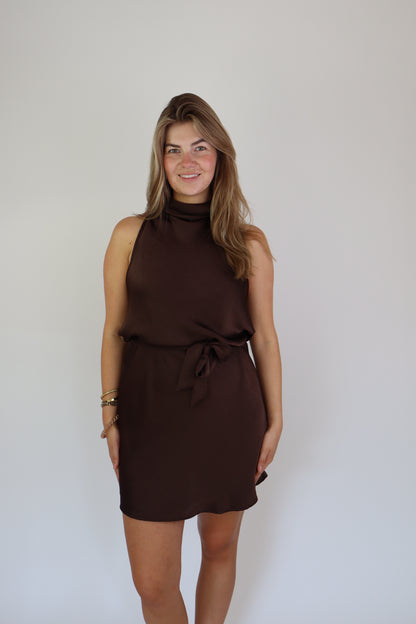Satijnen Dress Brown