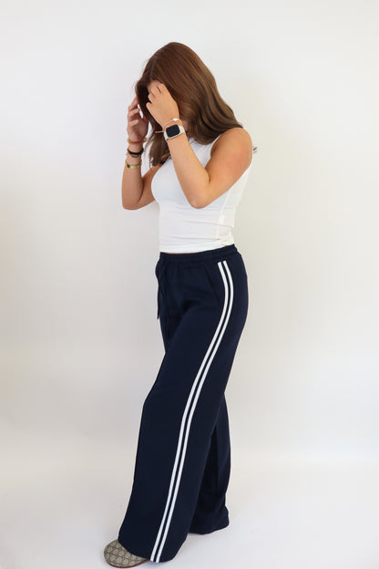 Laure Striped Pants - Navy