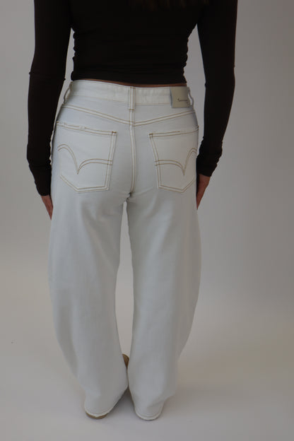 Nadia Mid Waist Balloon Jeans | White W3717-B