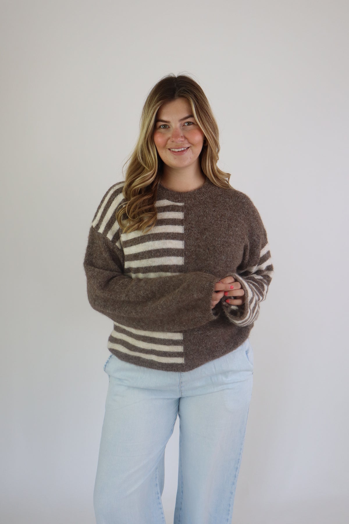 Sofie Striped Sweater Brown