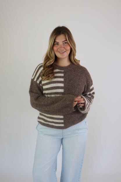 Sofie Striped Sweater Brown