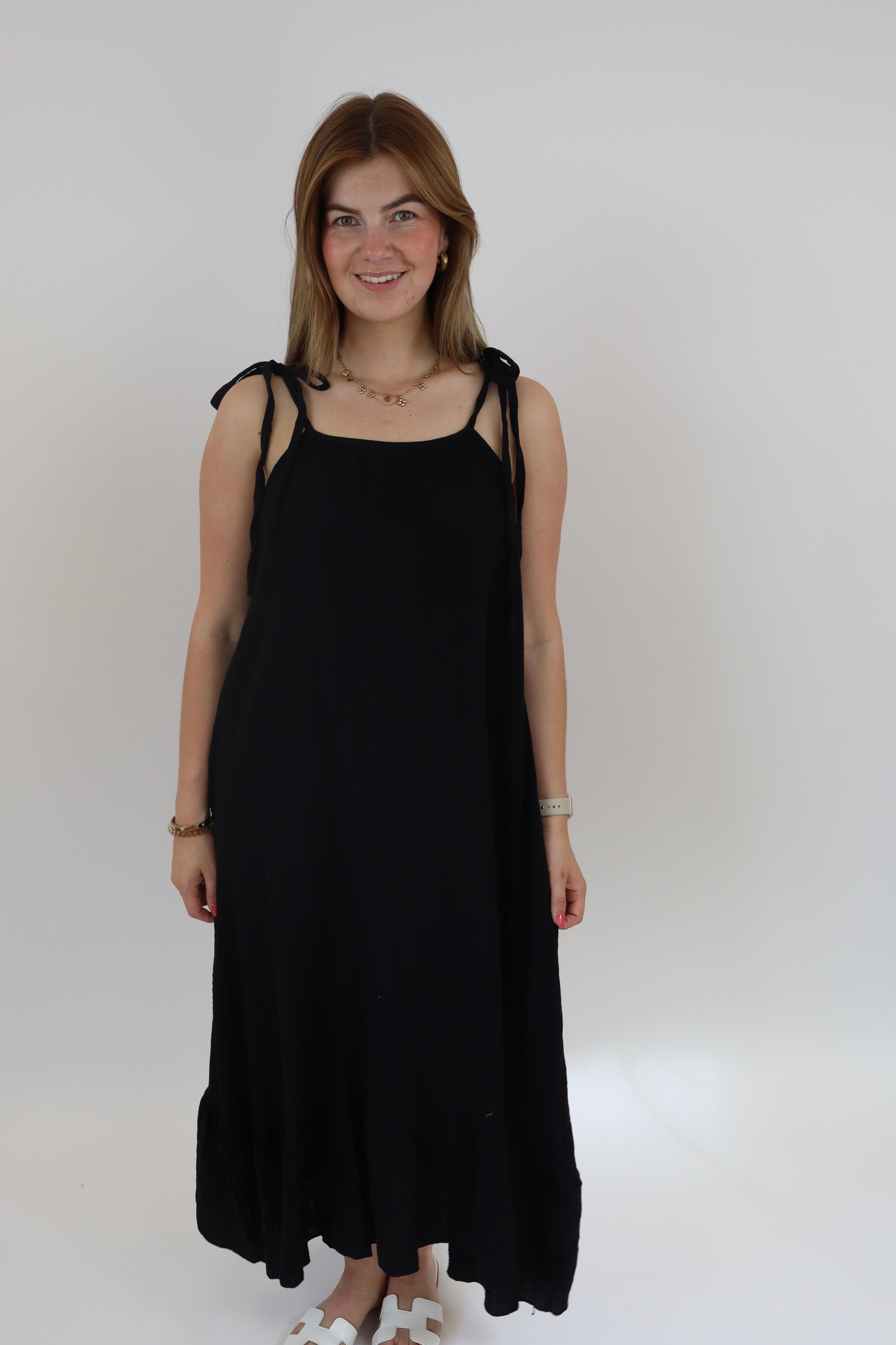 Britney Maxi Bow Dress Black