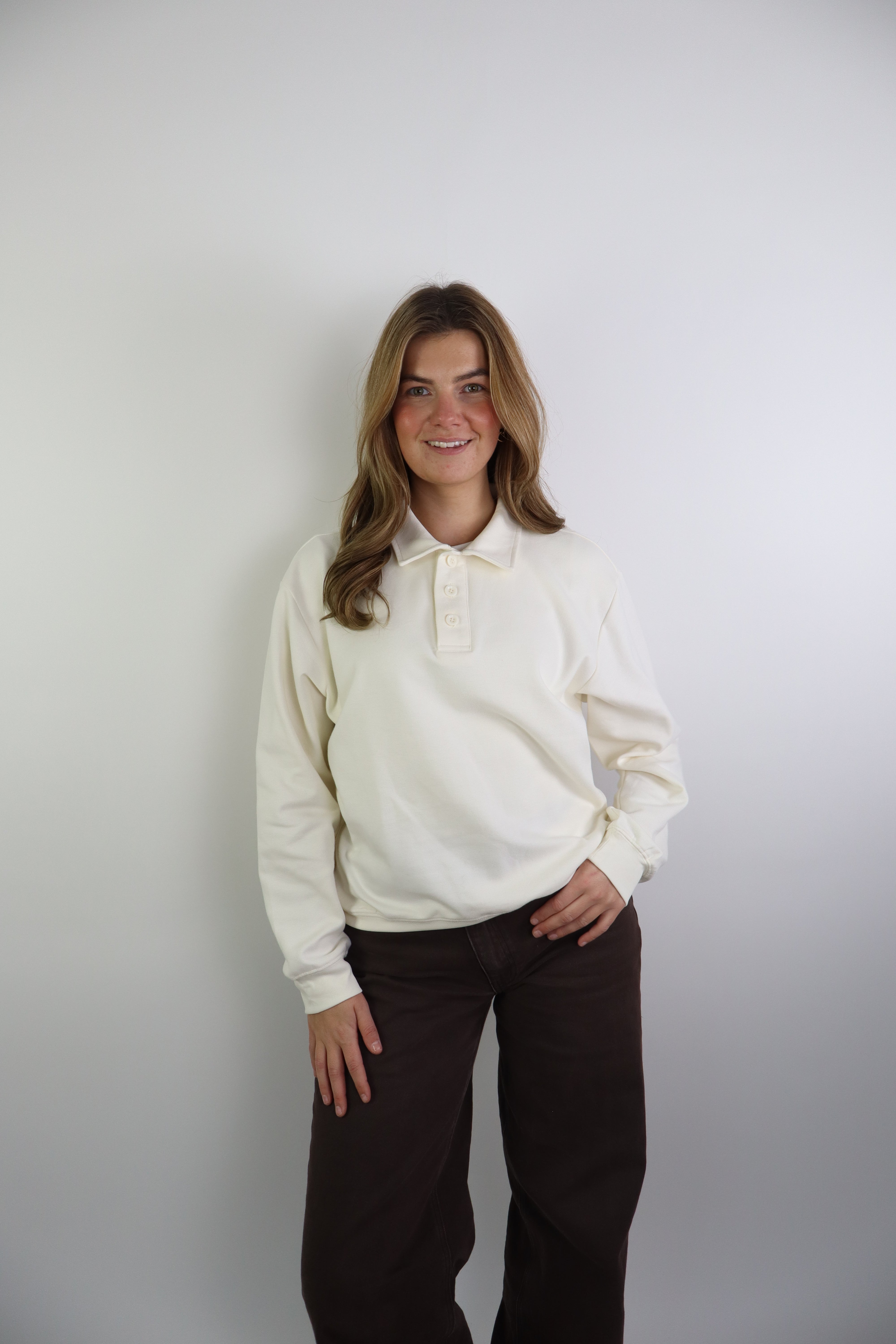 By Kie Basic Polo Sweater Off-White