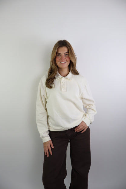 By Kie Basic Polo Sweater Off-White