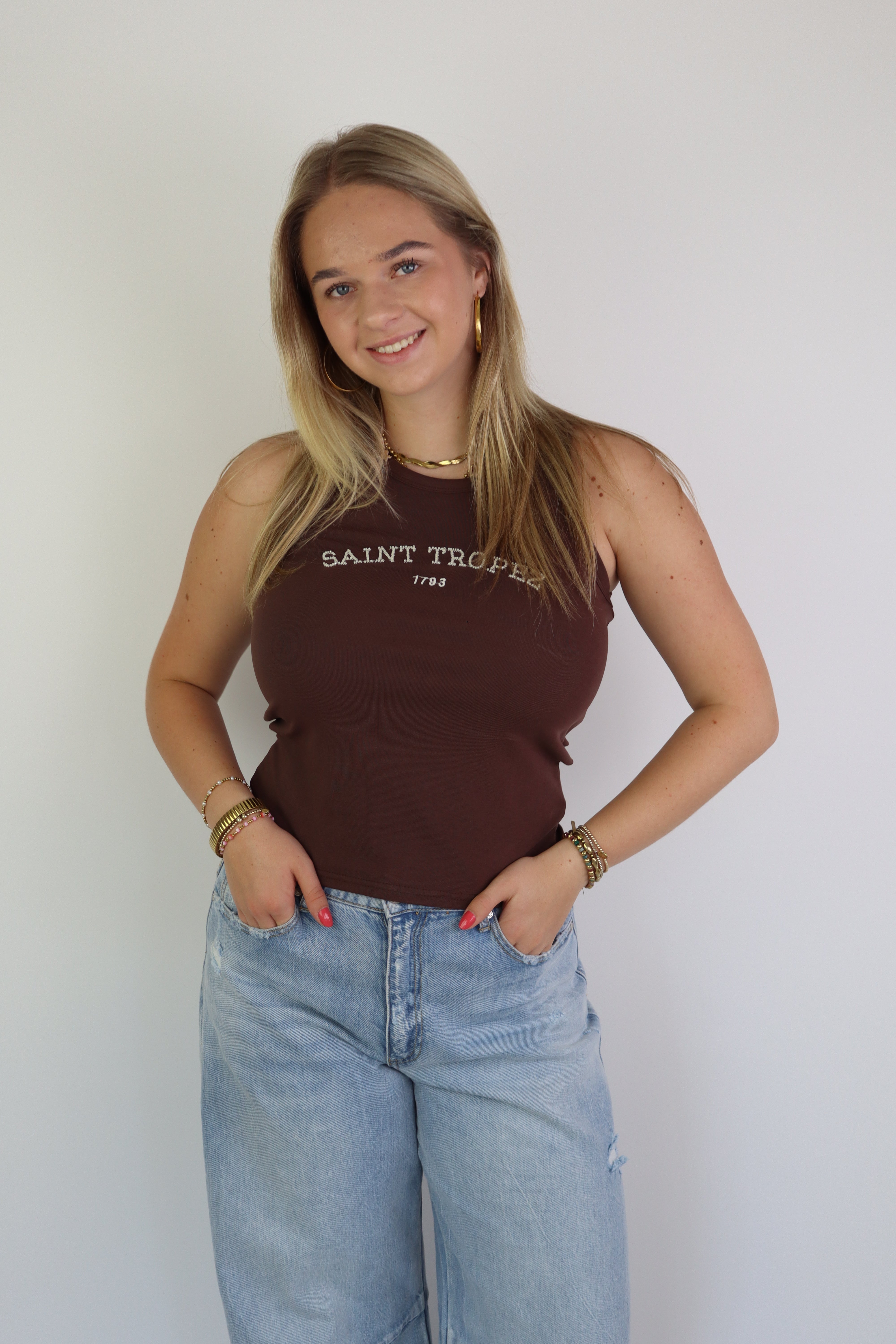 Saint Tropez Tank Top Brown