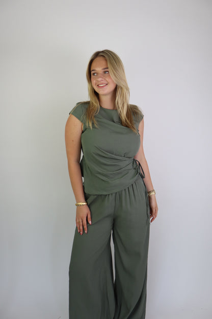 Sabrina Two Piece Set Army Green