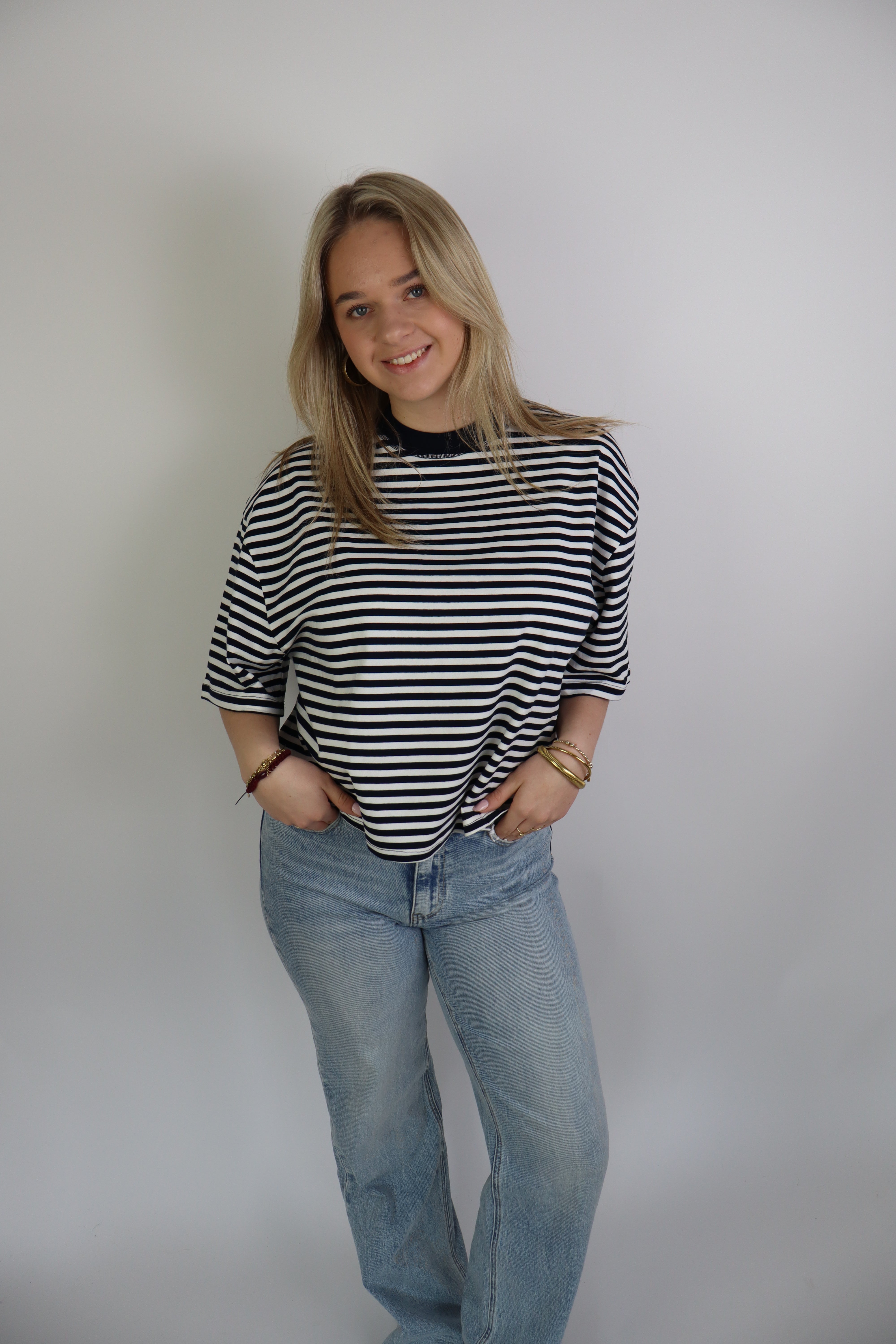 Femke Striped Tee Navy