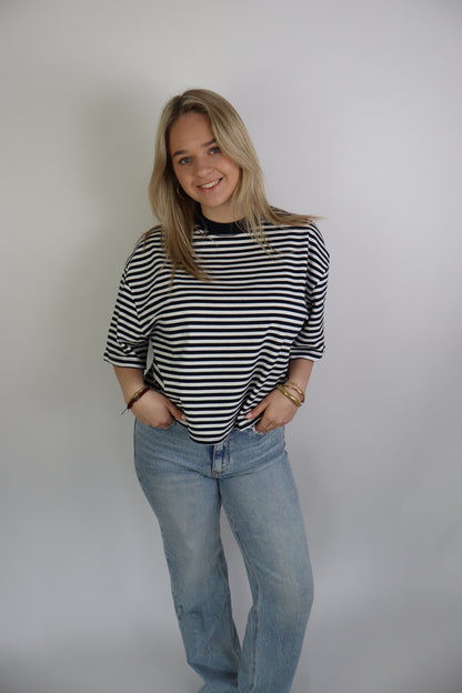 Femke Striped Tee Navy