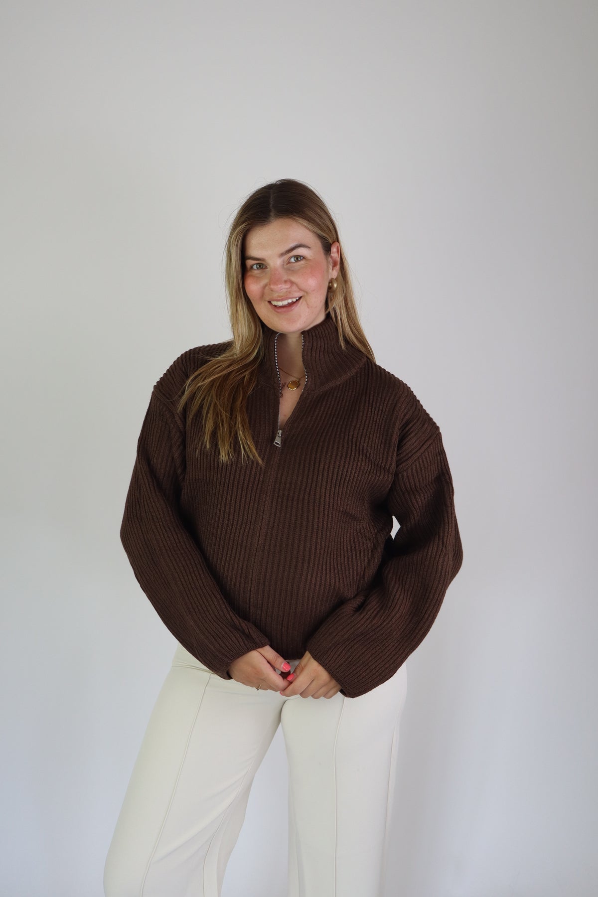 Lana Zip Vest Brown