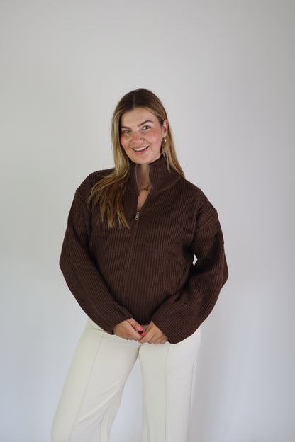 Lana Zip Vest Brown
