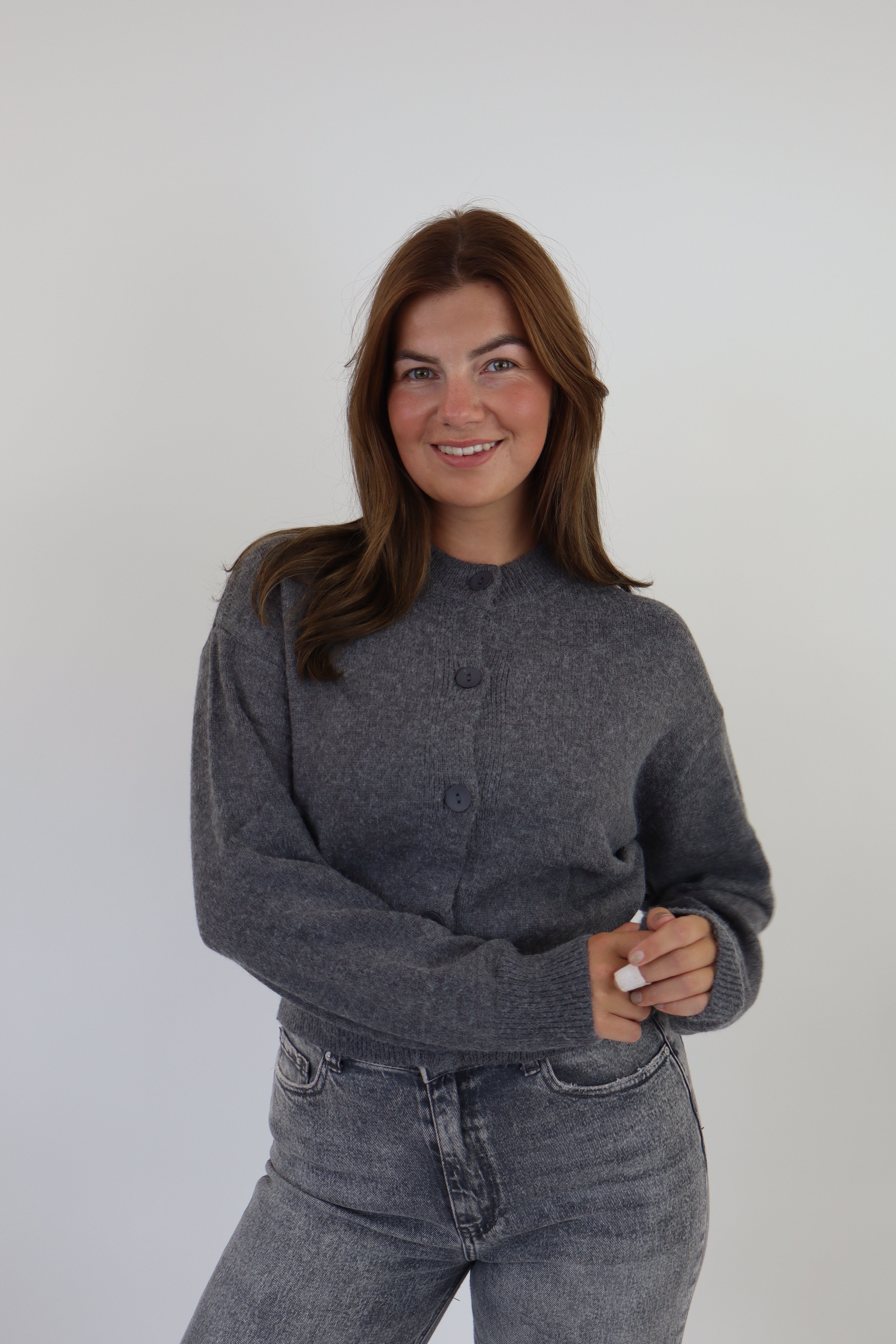 By Kie Knitted Cardigan Dark Grey