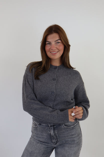 By Kie Knitted Cardigan Dark Grey