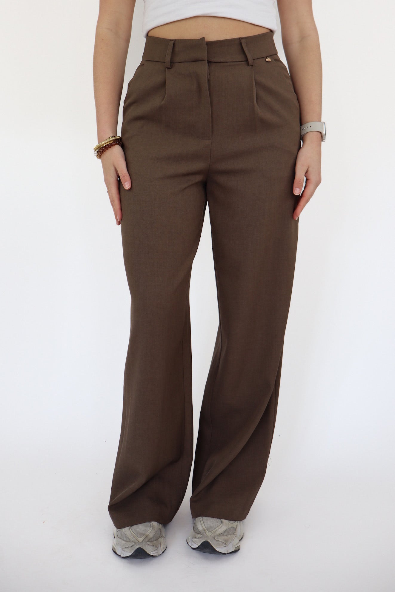 Bowie Wide Leg Pantalon Coffee