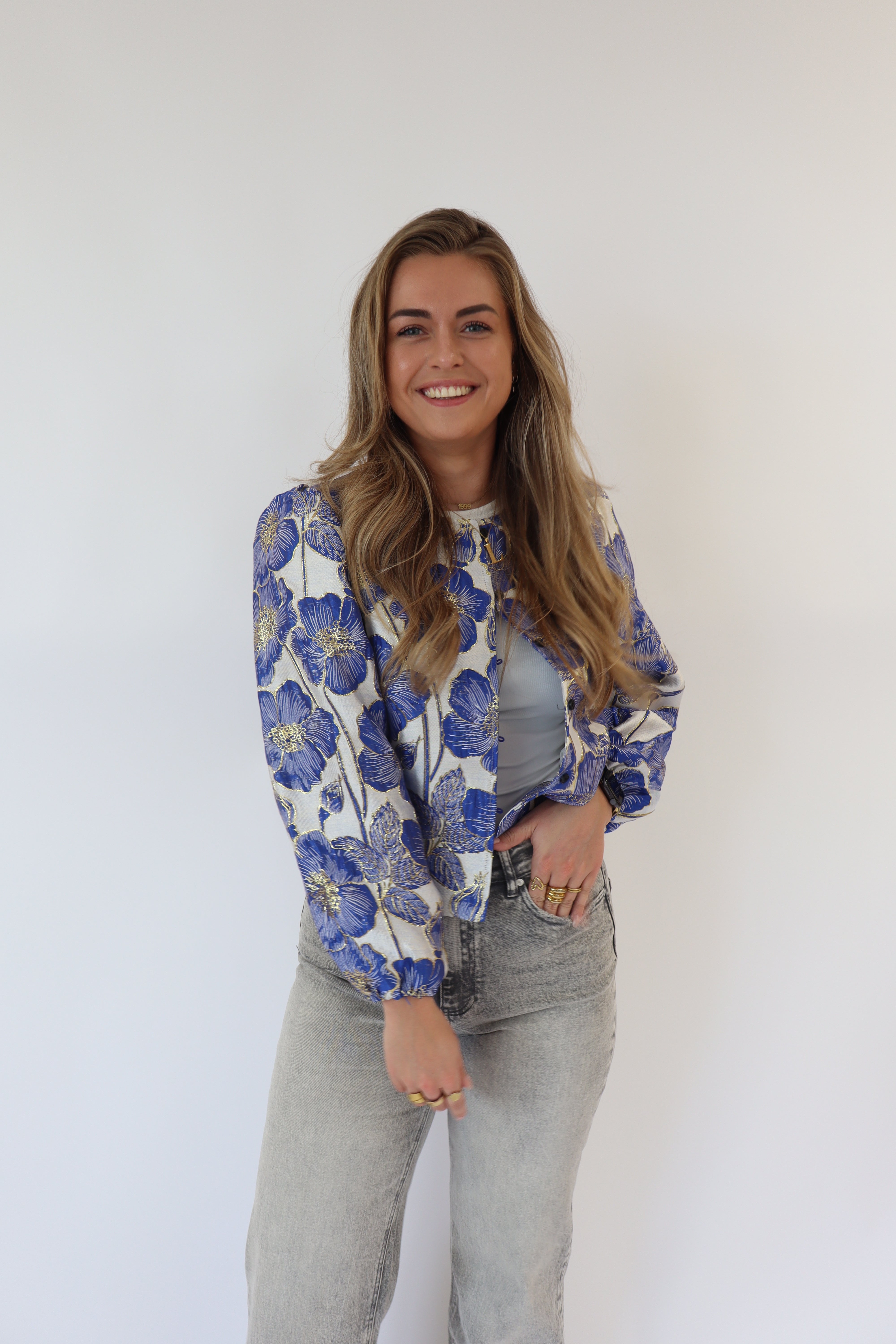 Dana Flower Top Cobalt