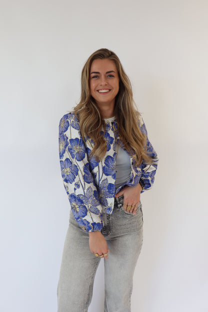 Dana Flower Top Cobalt