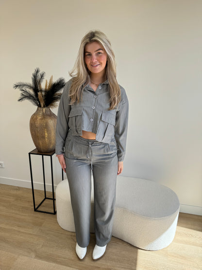 Ambika Striped Pants Grey
