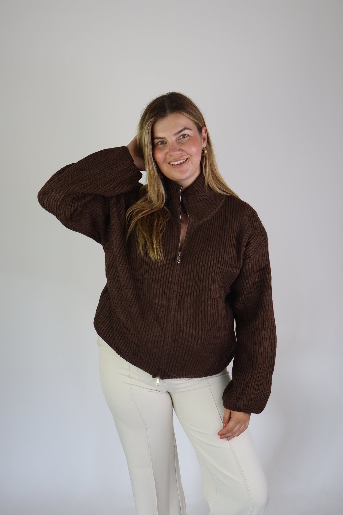 Lana Zip Vest Brown