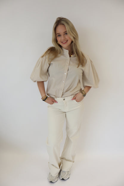 Dani Puff Blouse Beige