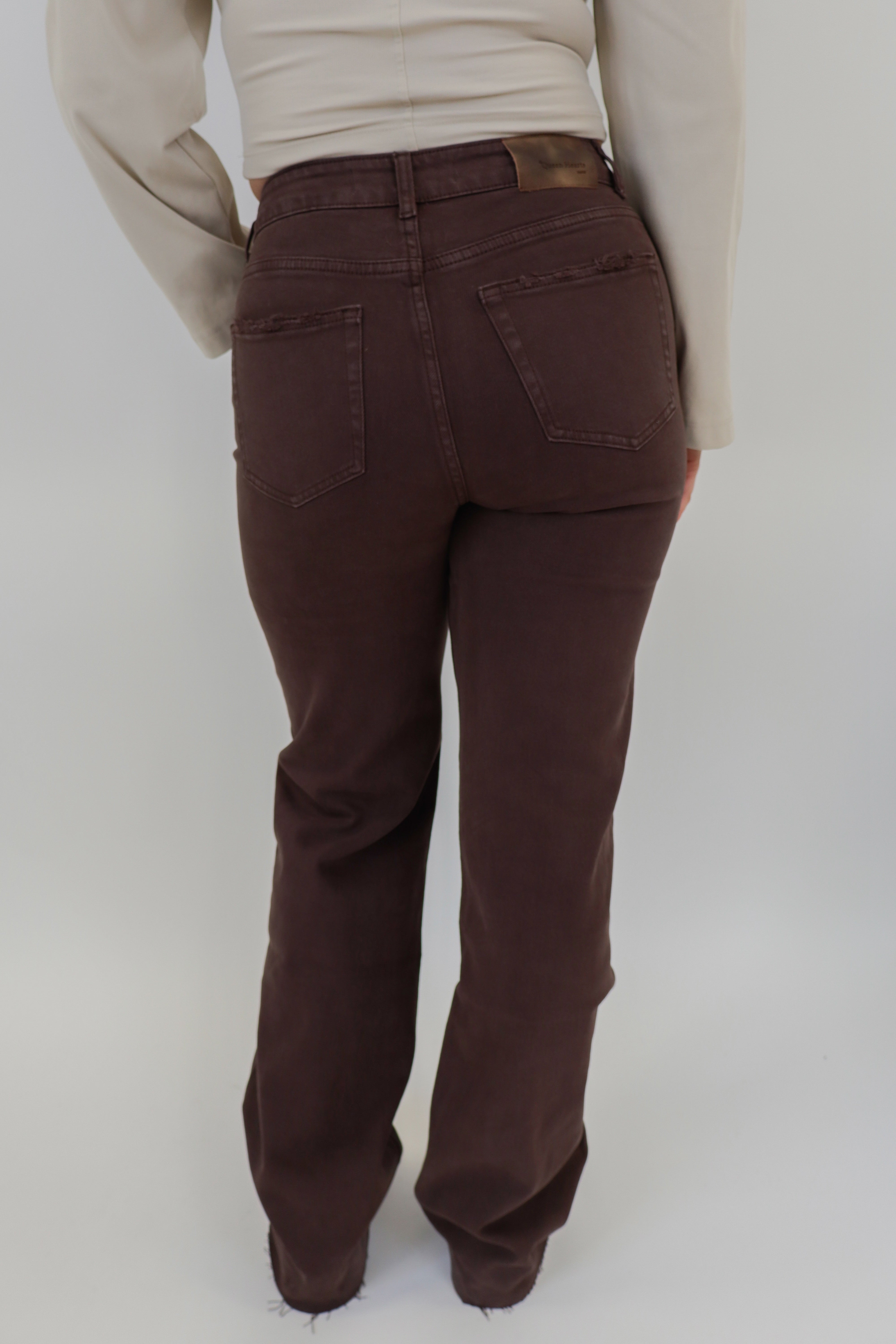 Romee Tall Wide Leg Jeans - Brown W3636-C