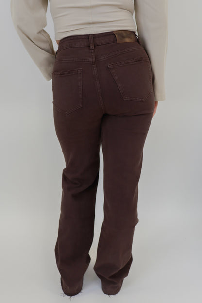 Romee Tall Wide Leg Jeans - Brown W3636-C