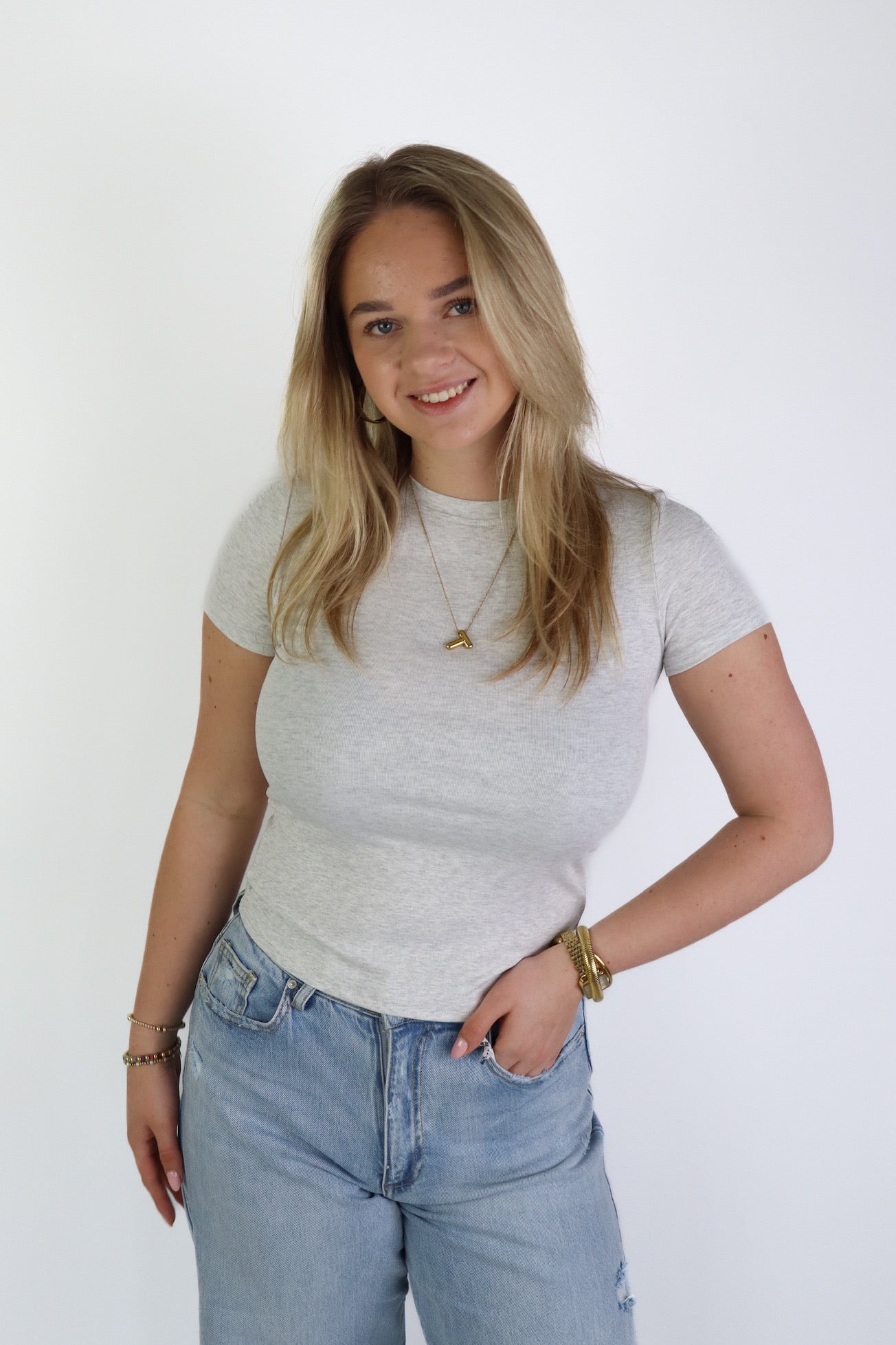 Pien Basic Top Grey