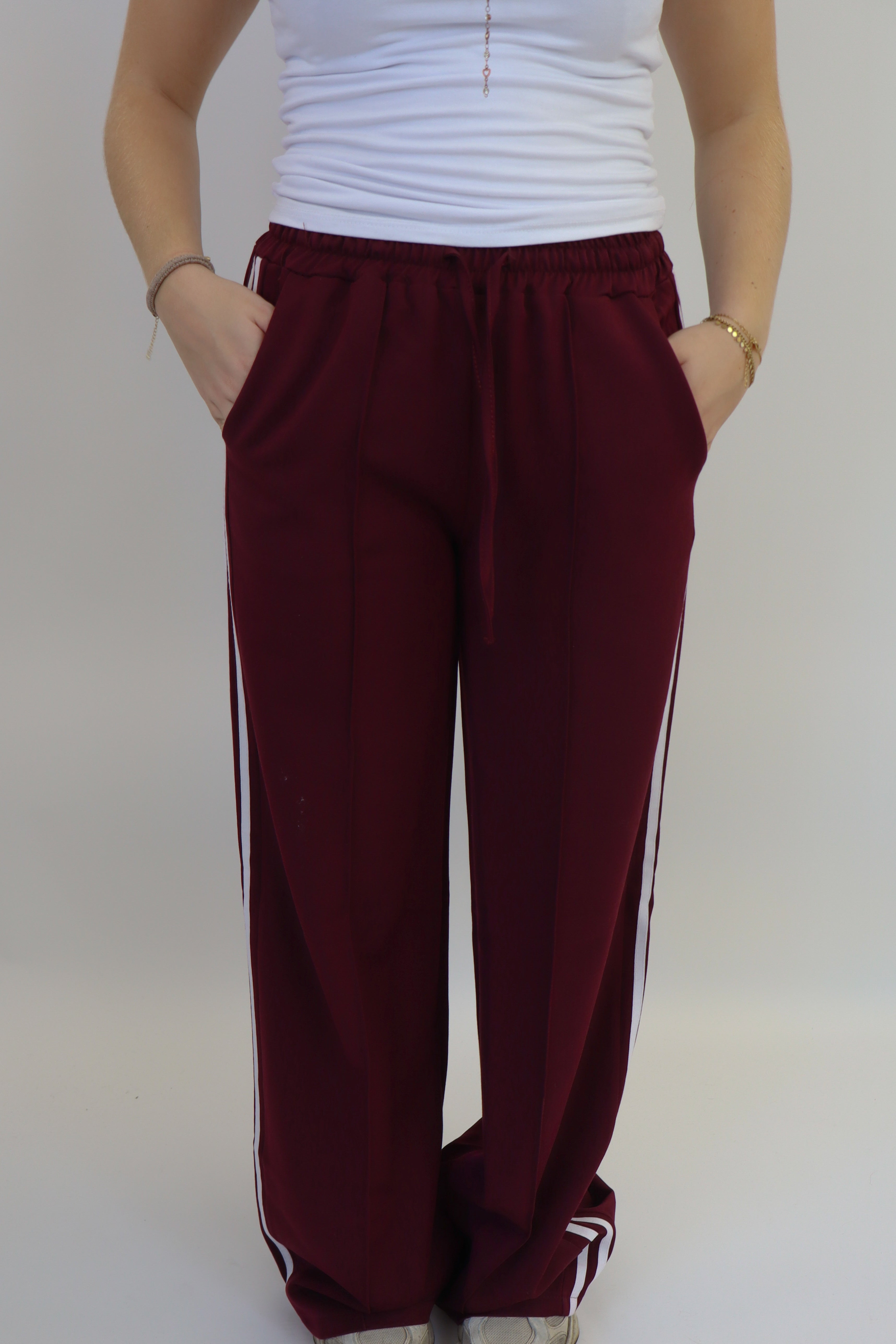 Laure Striped Pants - Bordeaux