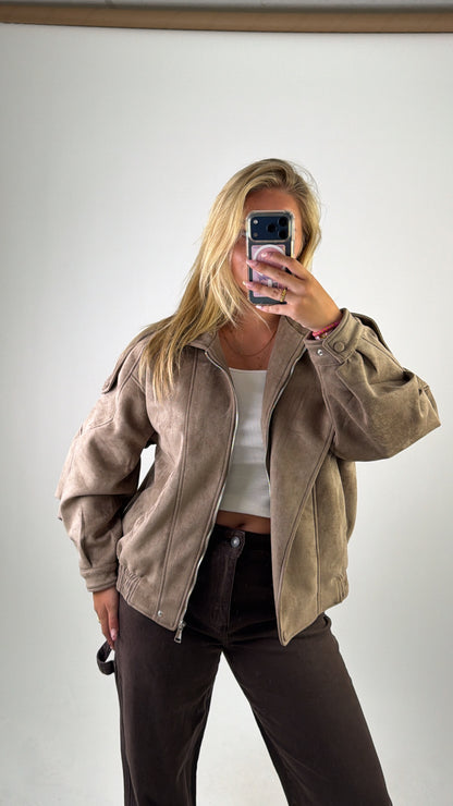 Naya Suede Jacket Taupe