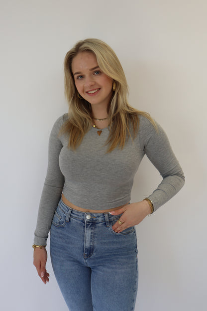 Leela Top Melange Grey