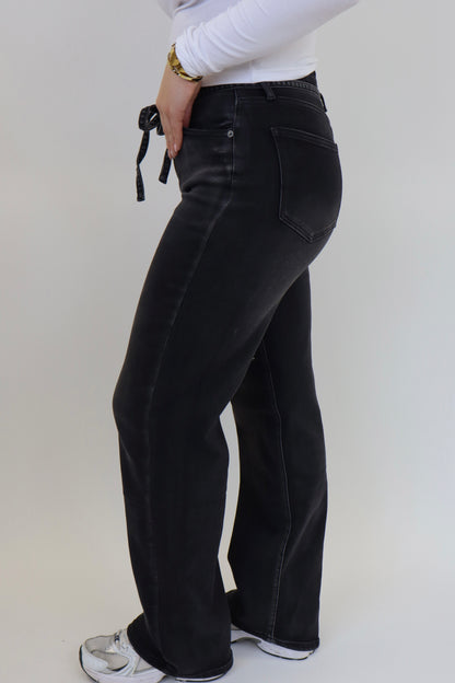 Laulia Straight Leg Jeans - Black Y3331-3