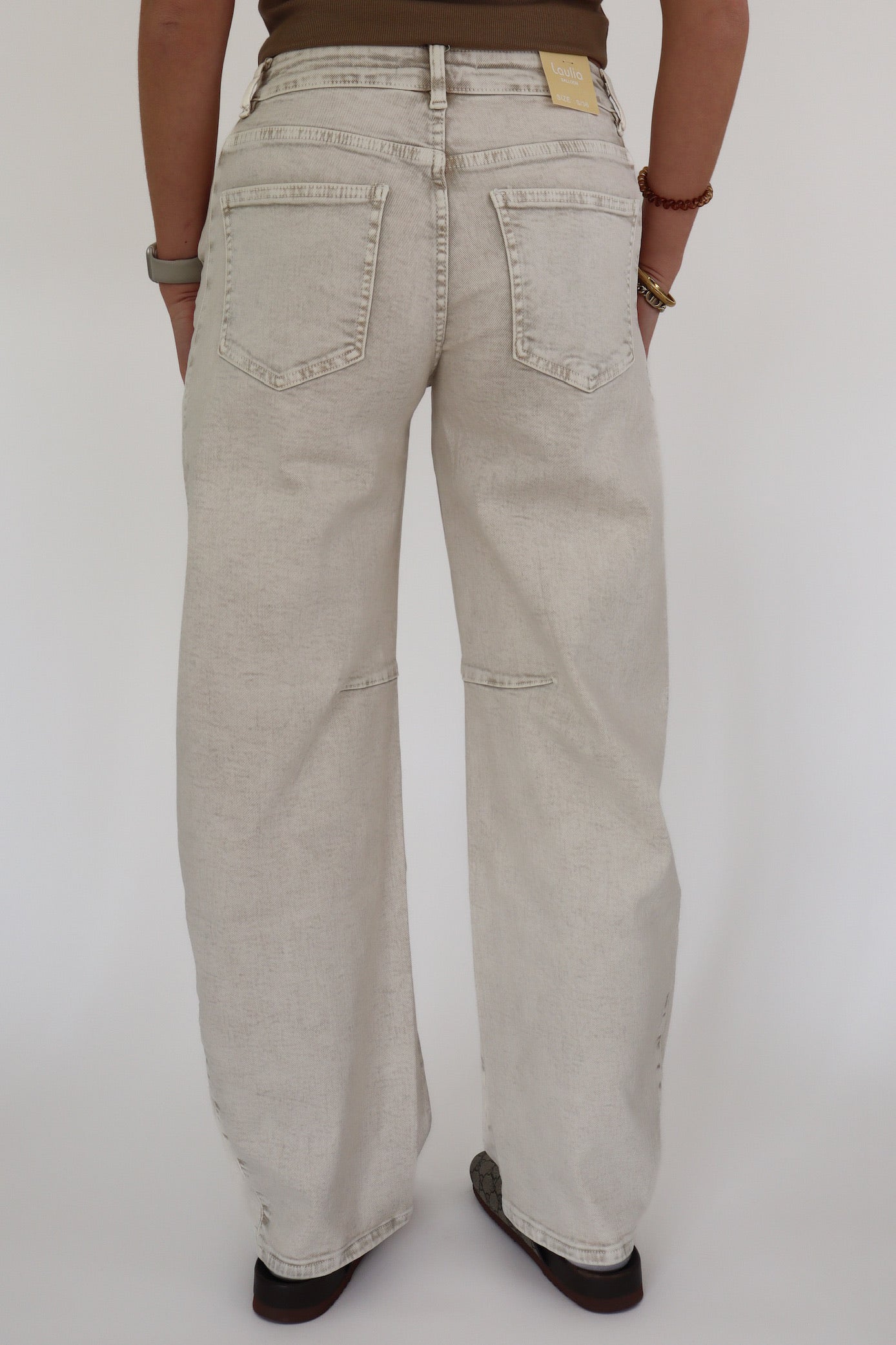 LAULIA BALLOON JEANS BEIGE Y3395-2M