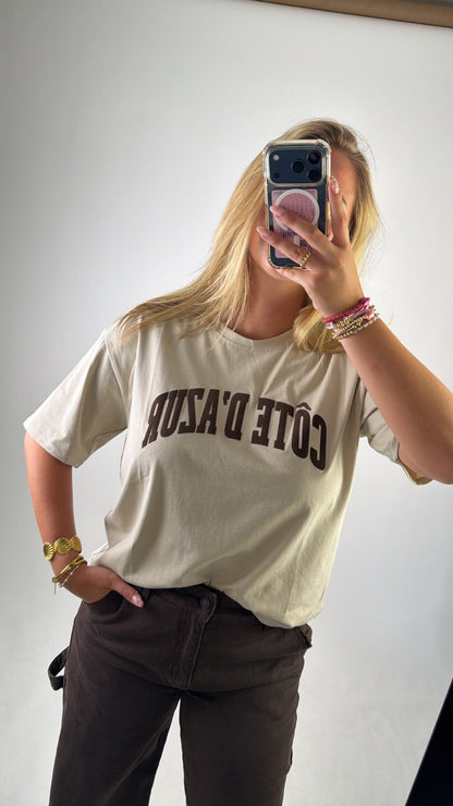 Côte D'Azur Tee Beige/Brown