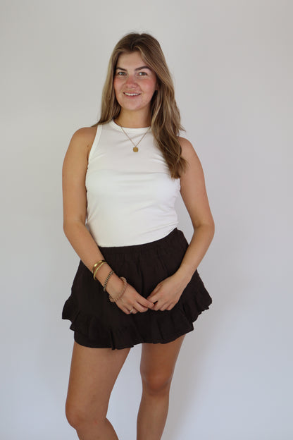 Lilly Katoenen Skort Brown