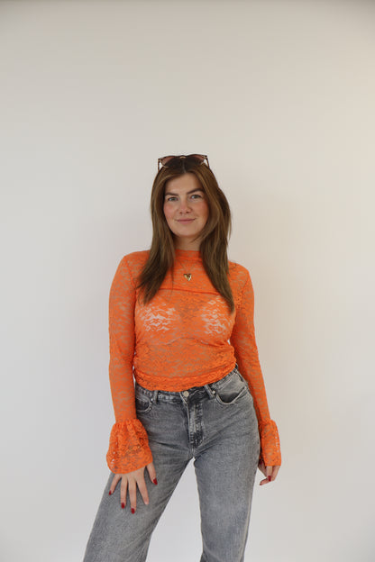 Lace Top Orange