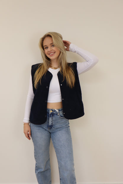 Ambika Teddy Gilet Navy